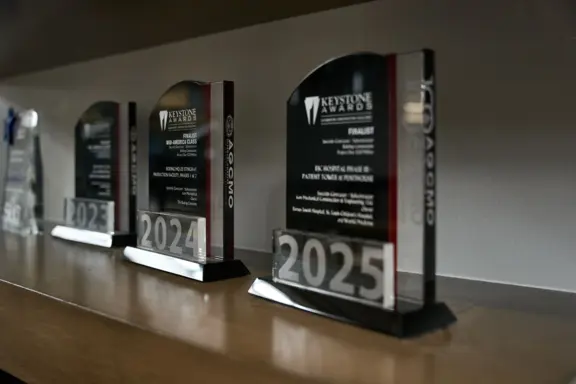 Keystone Awards Trophies on Shelf