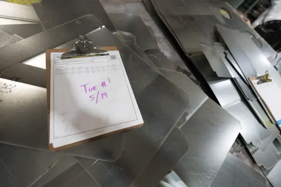 Industrial Metal Sheets with Clipboard